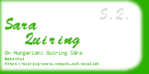 sara quiring business card