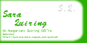 sara quiring business card